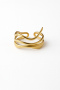 Wavy Open Adjustable Gold Ring for Women | Anti Tarnish | Stainless Steel