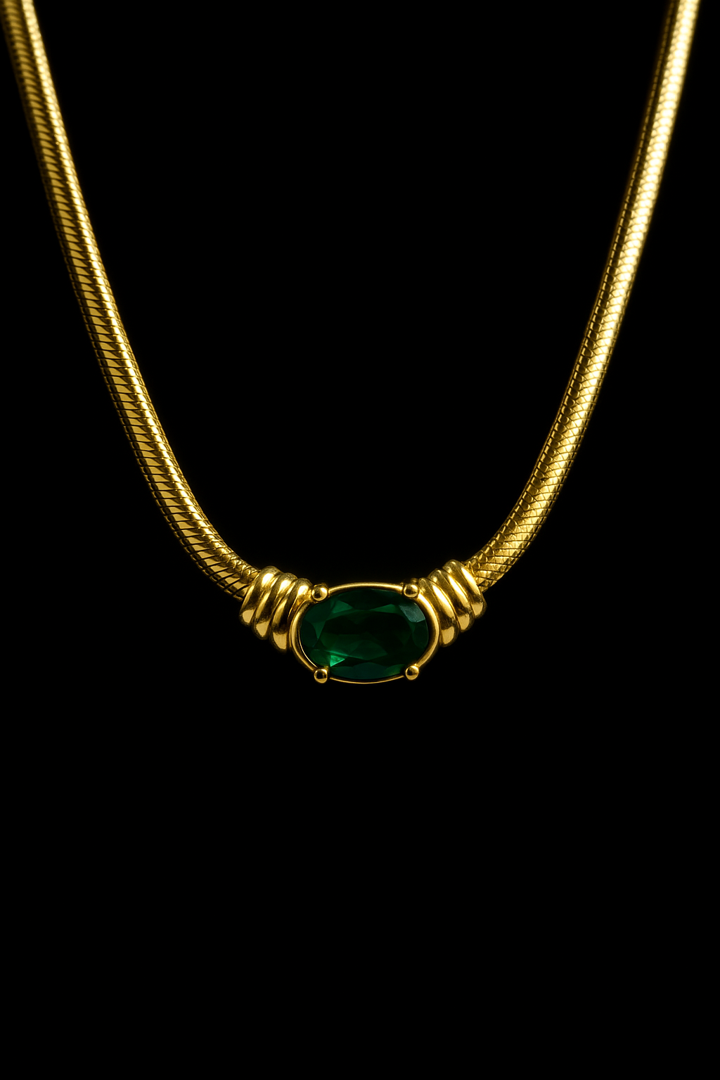 Elegant Emerald Green Statement Necklace for Women | Anti Tarnish | Stainless Steel