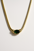 Elegant Emerald Green Statement Necklace for Women | Anti Tarnish | Stainless Steel
