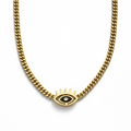 Evil Eye Protection Necklace in Gold Finish | Anti Tarnish | Stainless Steel