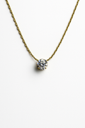 Elegant Solitaire Crystal Pendant Necklace in Gold Finish | Anti Tarnish | Stainless Steel