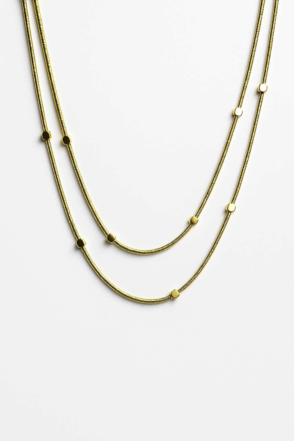 Elegant Layered Bead Station Necklace | Anti Tarnish | Stainless Steel