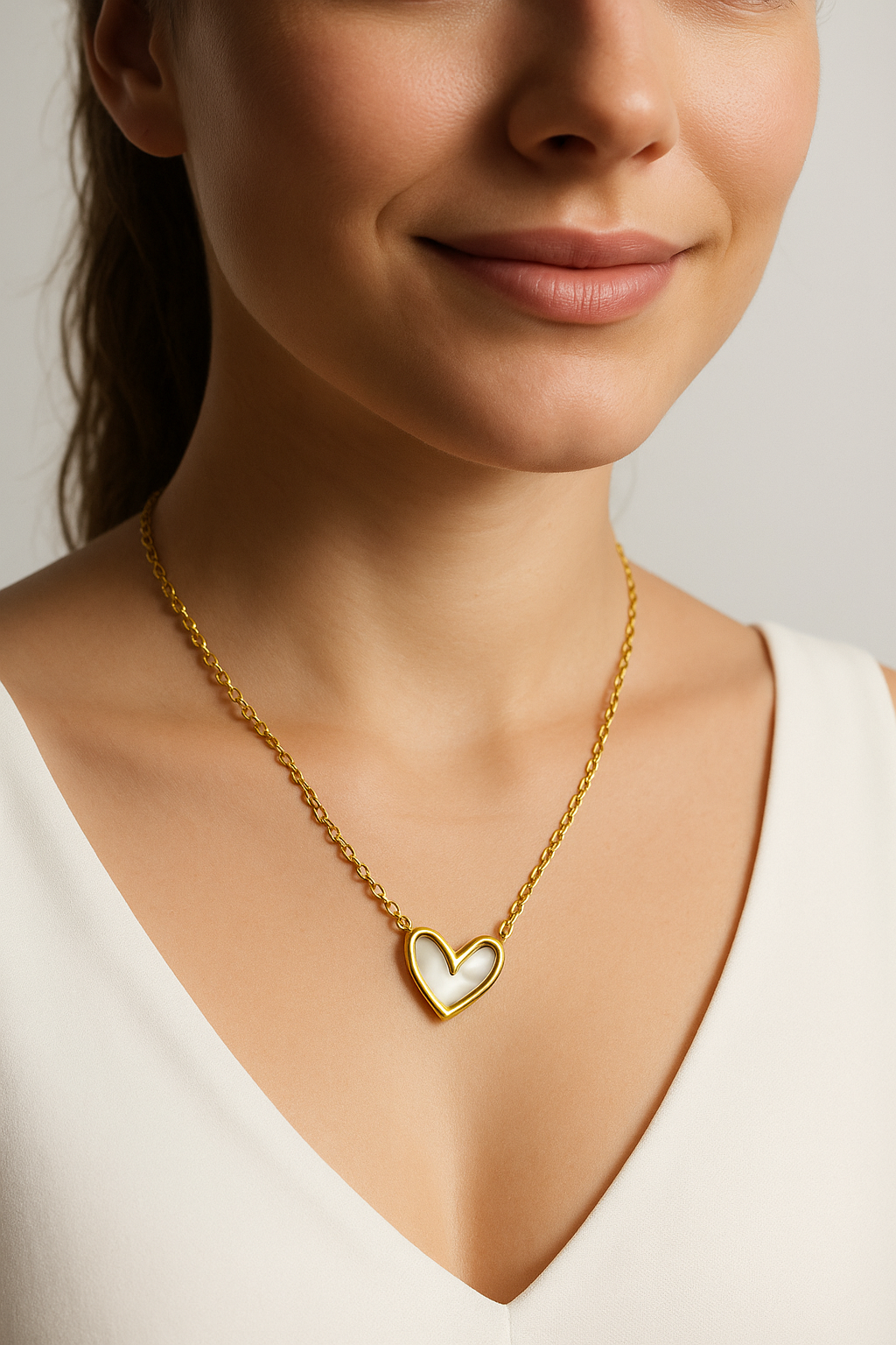 Golden Heart Pendant Necklace | Anti Tarnish | Stainless Steel