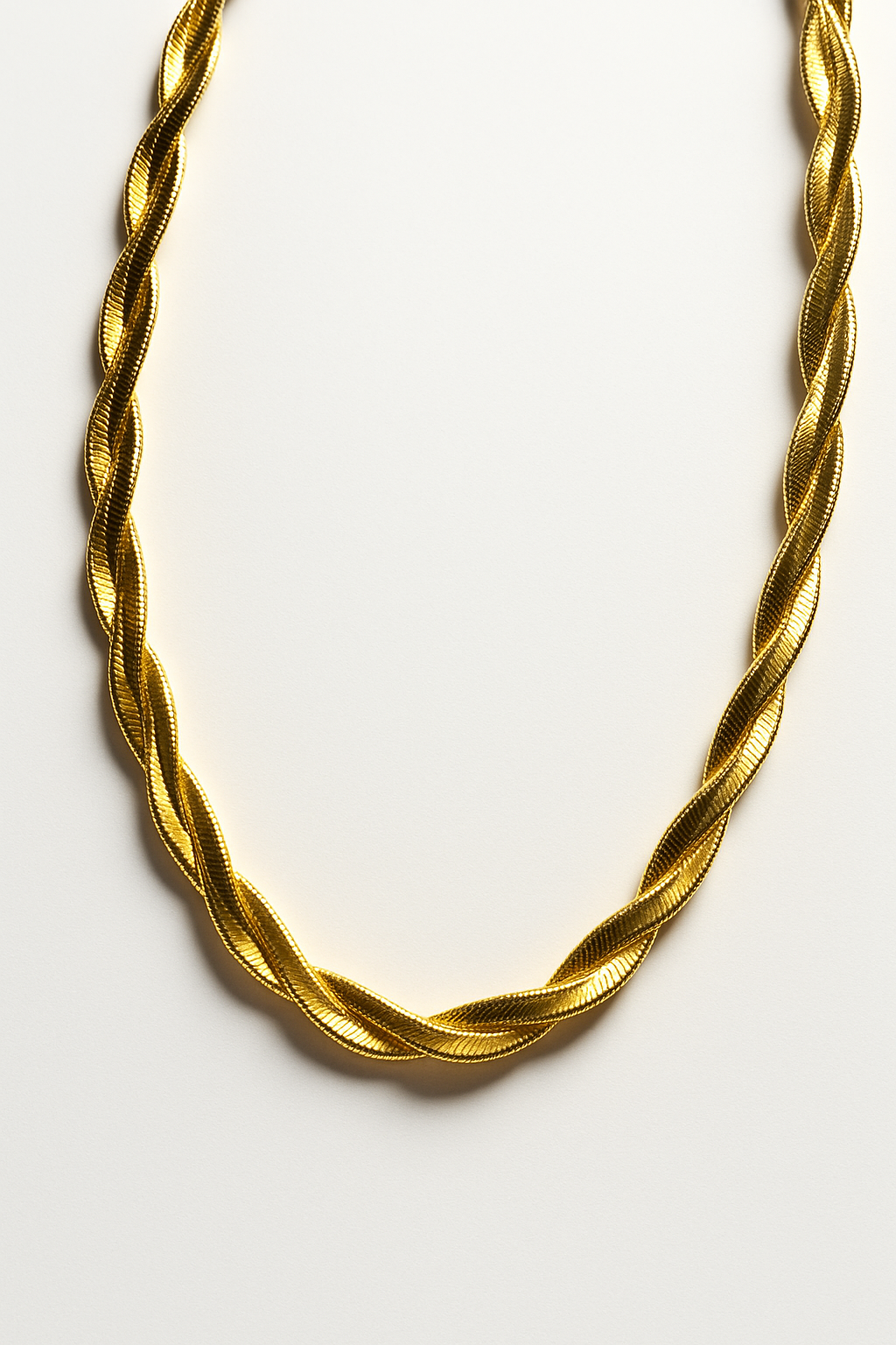 Twisted Gold-Tone Necklace | Anti Tarnish | Stainless Steel