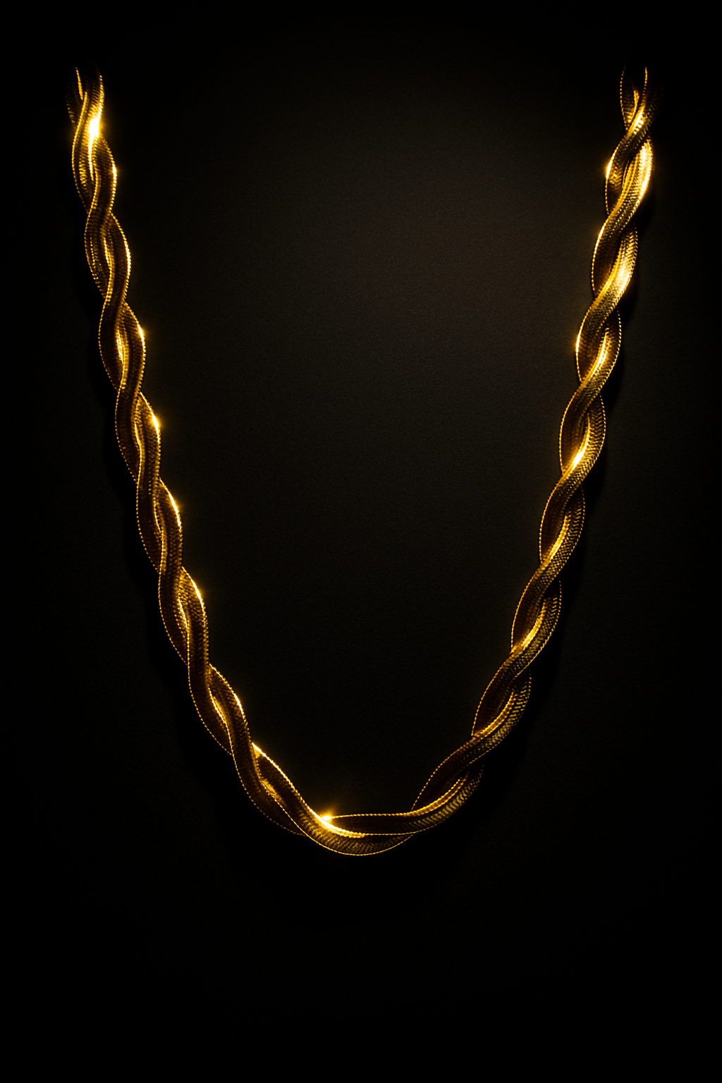 Twisted Gold-Tone Necklace | Anti Tarnish | Stainless Steel