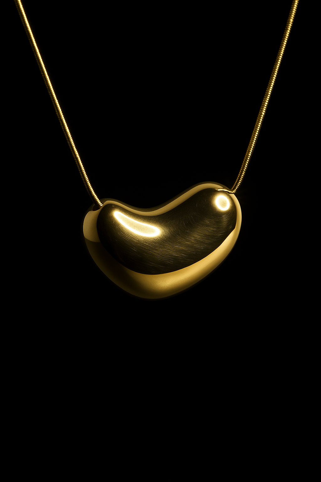 Golden Bean Pendant Necklace | Anti Tarnish | Stainless Steel