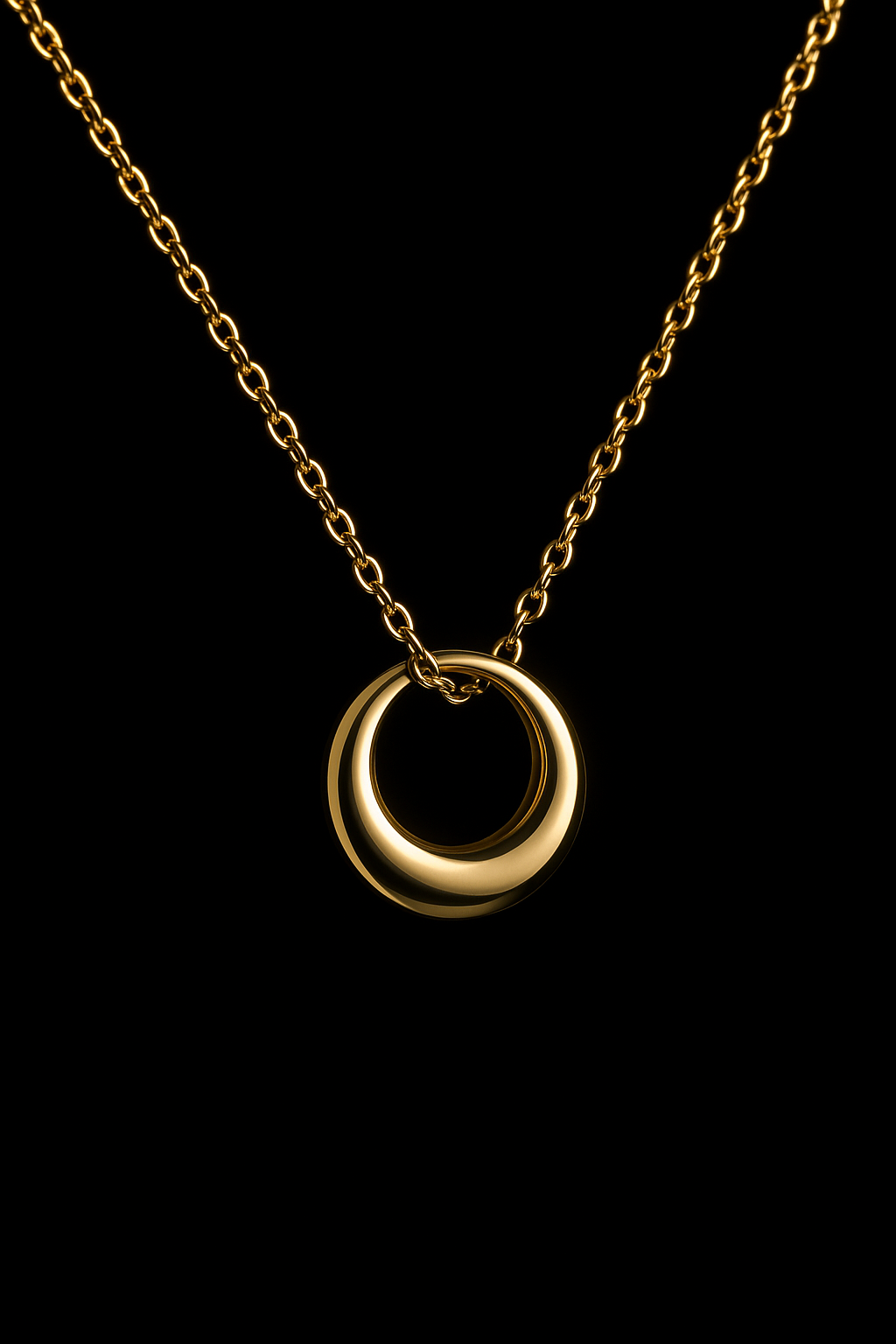 Golden Interlocking Rings Pendant Necklace | Anti Tarnish | Stainless Steel