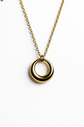 Golden Interlocking Rings Pendant Necklace | Anti Tarnish | Stainless Steel