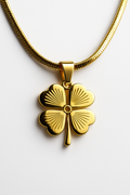 Golden Four-Leaf Clover Pendant Necklace | Anti Tarnish | Stainless Steel