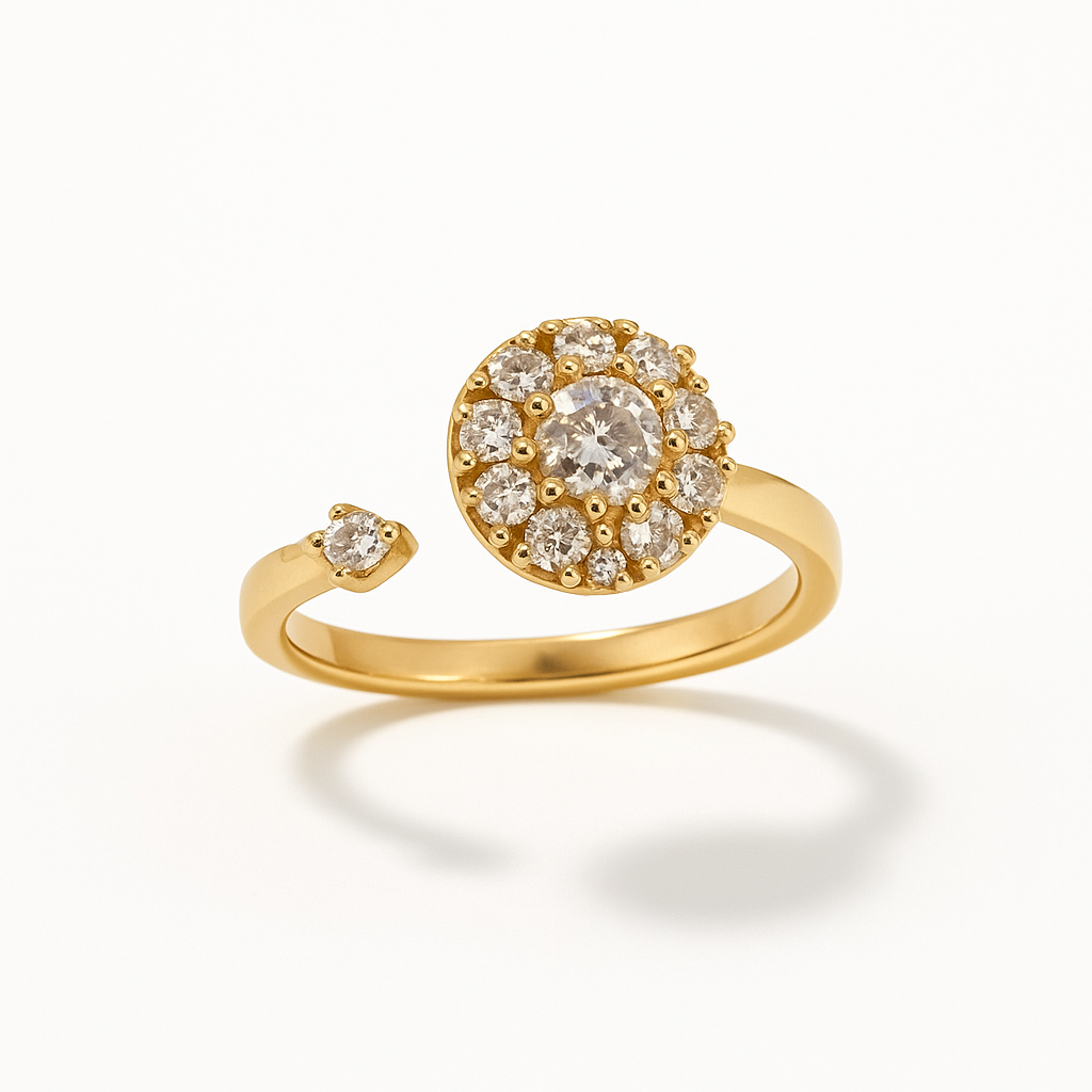 Rotating Crystal Halo Ring for Women | Elegant Designer Ring