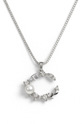 Pearl & Crystal Wreath Pendant Necklace | Korean Designer Jewellery