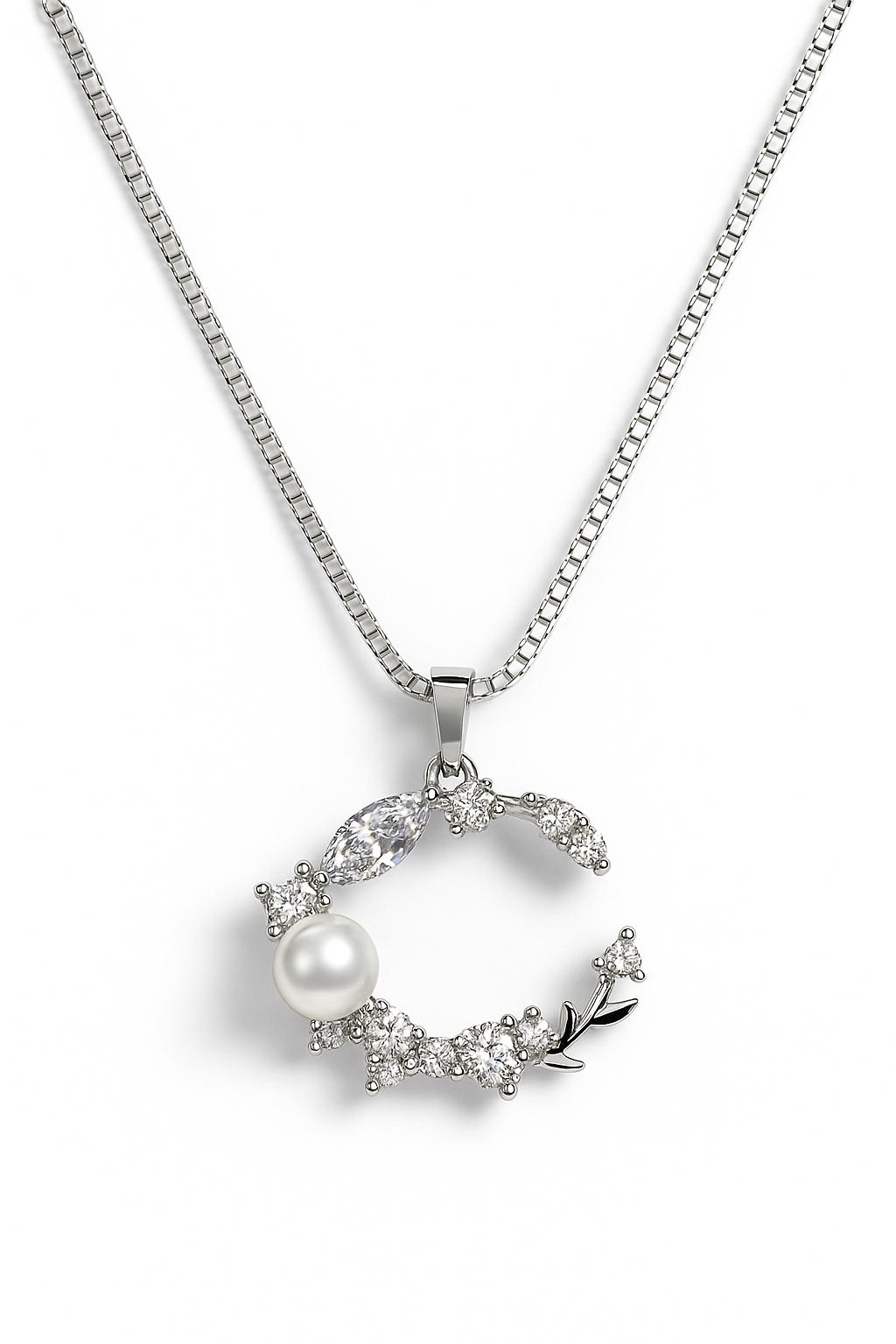 Pearl & Crystal Wreath Pendant Necklace | Korean Designer Jewellery