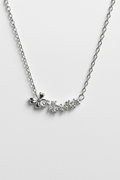 Crystal Bow & Floral Accent Necklace | Korean Designer Jewellery