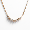 Delicate Rosegold Crystal Floral Necklace | Korean Designer Jewellery