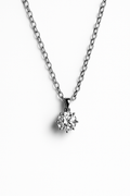Classic Solitaire Crystal Pendant Necklace | Korean Designer Jewellery