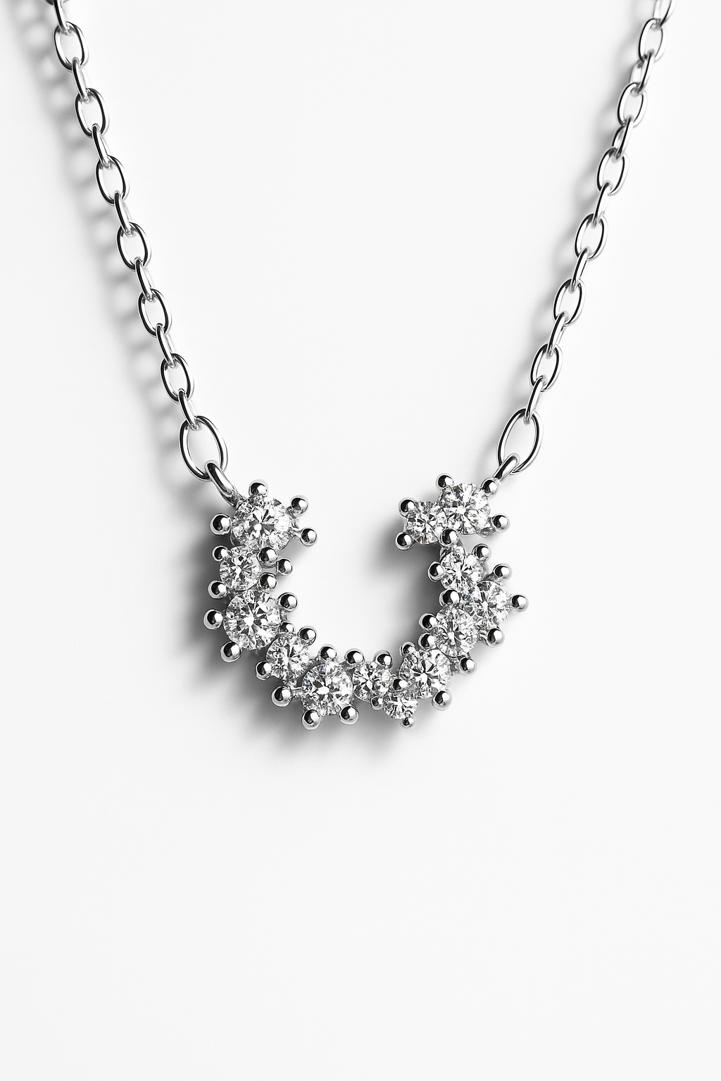 Sparkling Crescent Crystal Necklace | Korean Designer Jewellery