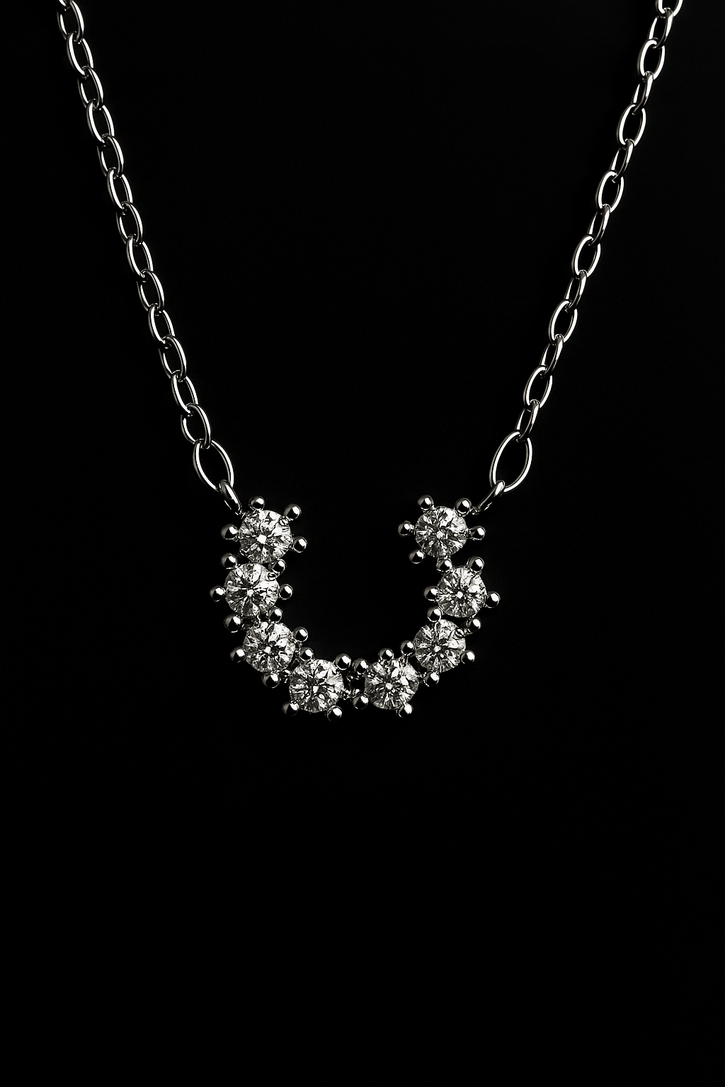 Sparkling Crescent Crystal Necklace | Korean Designer Jewellery