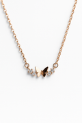 Rose Gold Butterfly & Crystal Accent Necklace | Korean Designer Jewellery