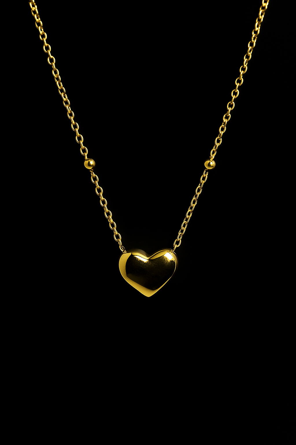 Golden Heart Pendant Necklace | Anti Tarnish | Stainless Steel