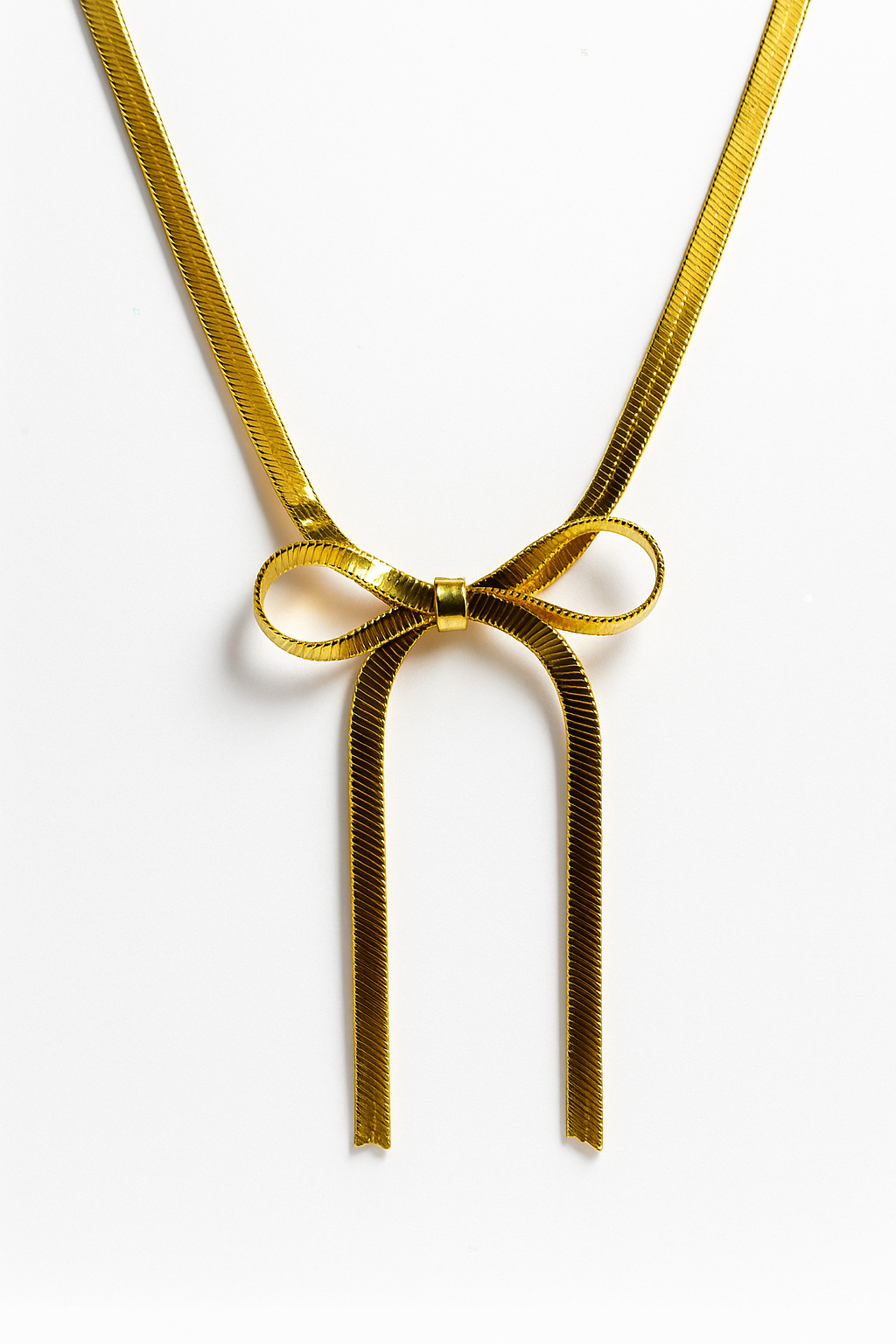 Golden Bow Ribbon Necklace | Anti Tarnish | Stainless Steel