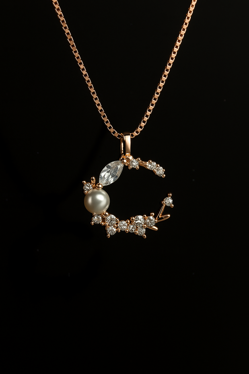 Luxury Pearl & Crystal Floral Wreath Necklace | Korean Designer Jewellery l