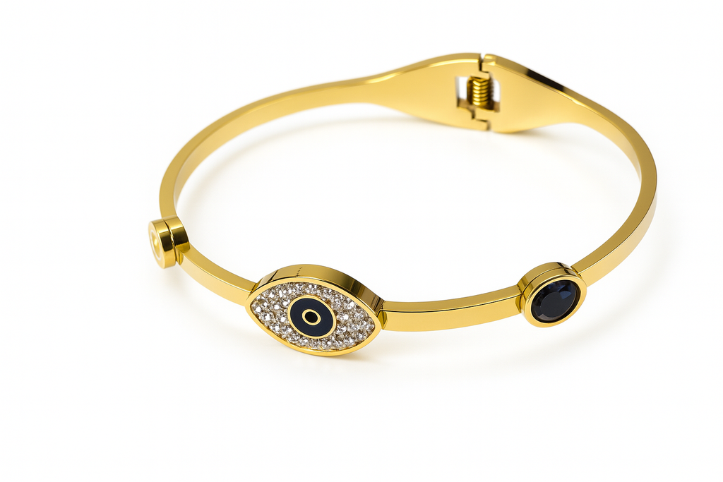 Gold Evil Eye Stone Bracelet for Women | Anti Tarnish | Stainless Steel
