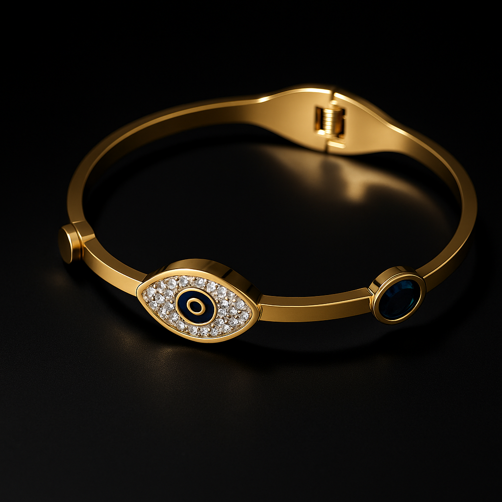 Gold Evil Eye Stone Bracelet for Women | Anti Tarnish | Stainless Steel