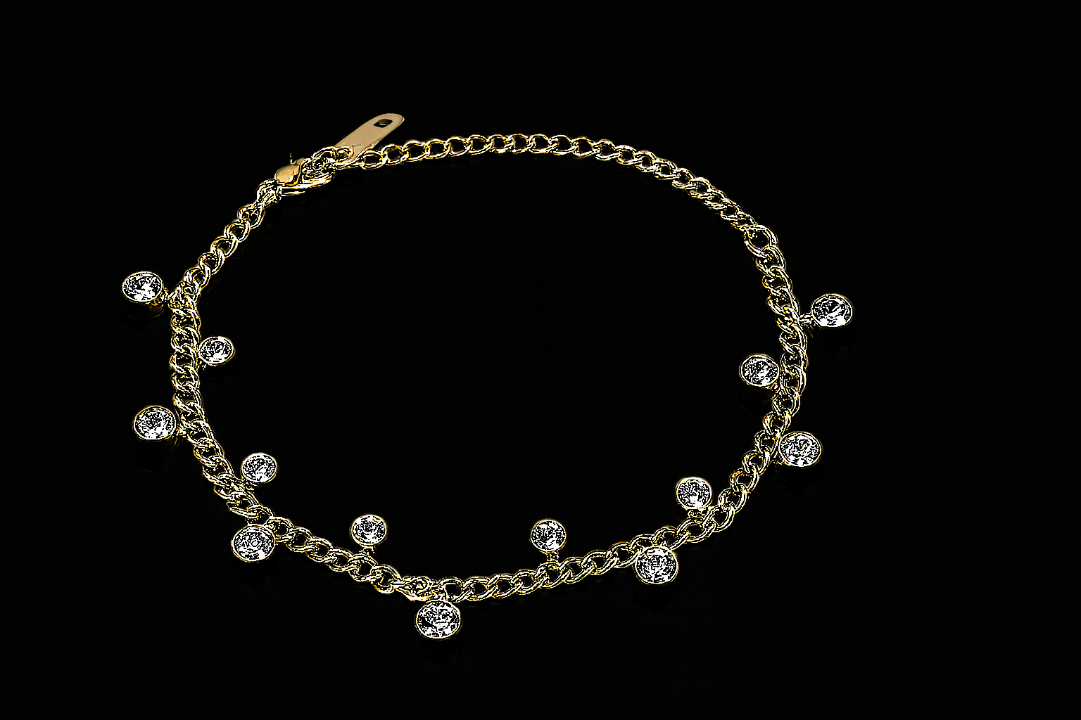 Golden Crystal Drop Bracelet | Anti Tarnish | Stainless Steel