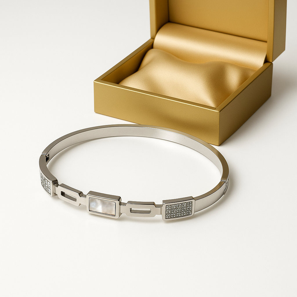 Elegant Silver Bangle Bracelet | Anti Tarnish | Stainless Steel