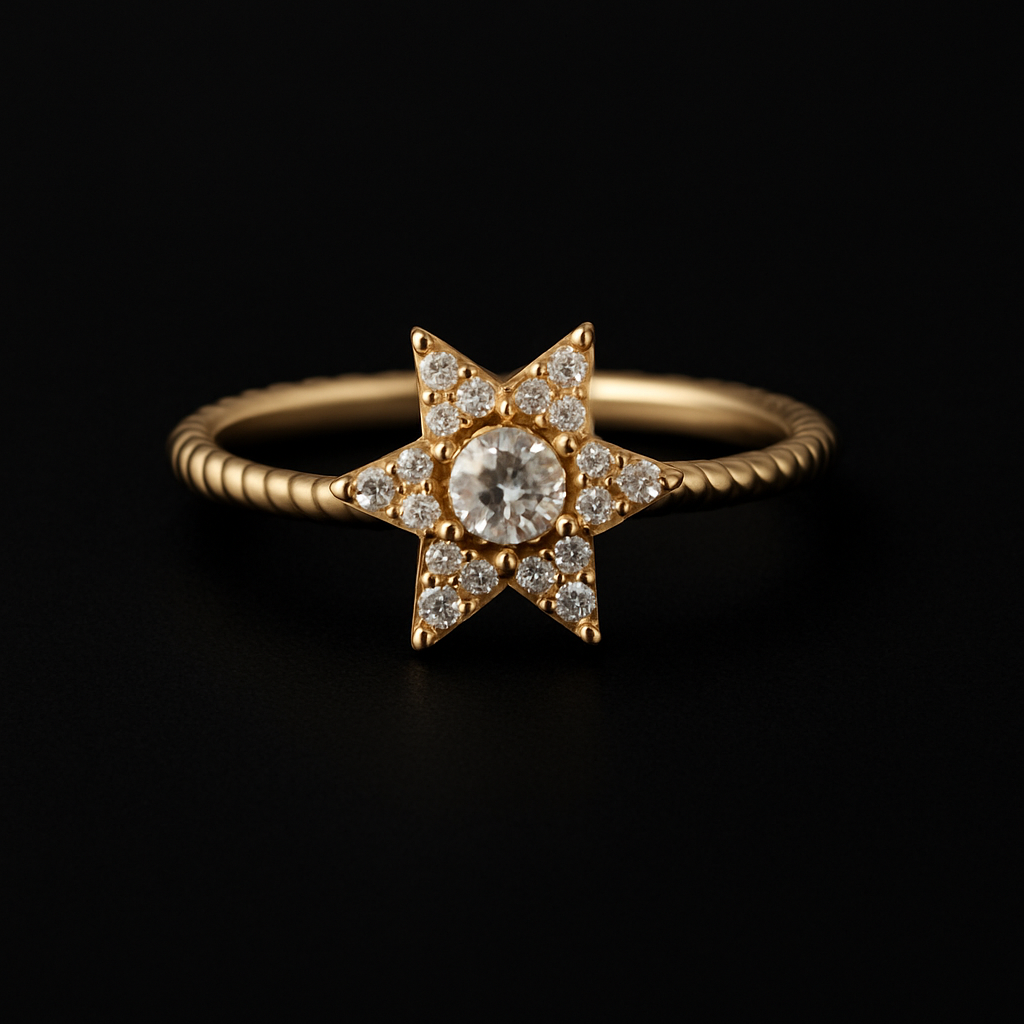 Sparkling Rotating Star Crystal Ring for Women | Elegant Designer Ring