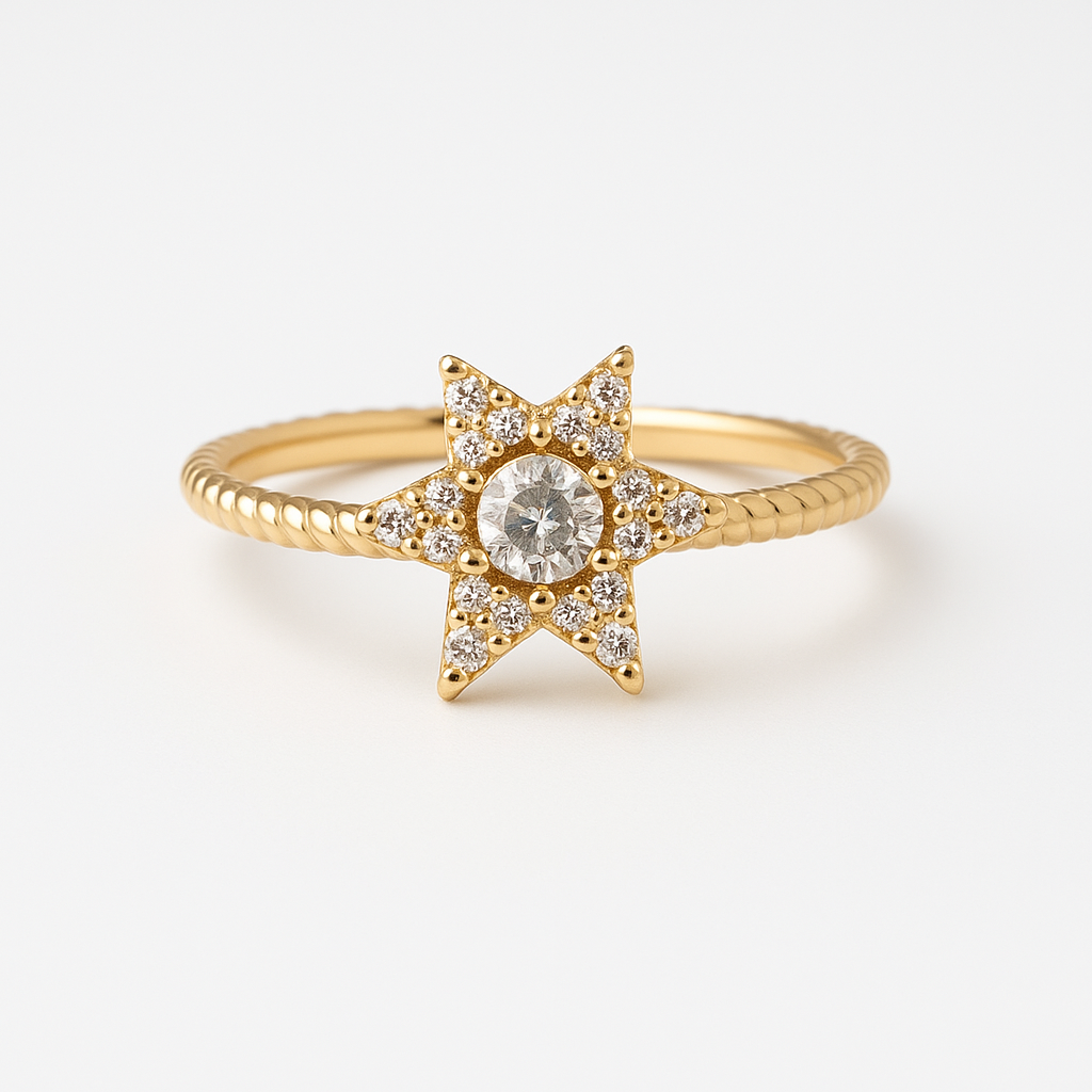 Sparkling Rotating Star Crystal Ring for Women | Elegant Designer Ring