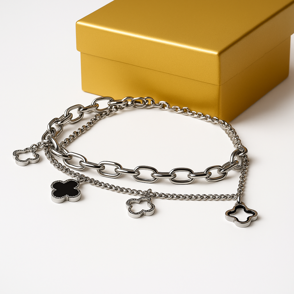 Silver Evil Eye Protection Bangle Bracelet | Anti Tarnish | Stainless Steel