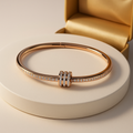Rose Gold Crystal Bangle Bracelet for Women | Anti Tarnish | Stainless Steel