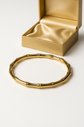 Gold Bamboo Style Bracelet for Women | Anti Tarnish | Stainless Steel