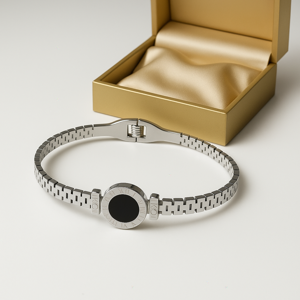 Silver Roman Dial Inspired Bracelet for Women | Anti Tarnish | Stainless Steel
