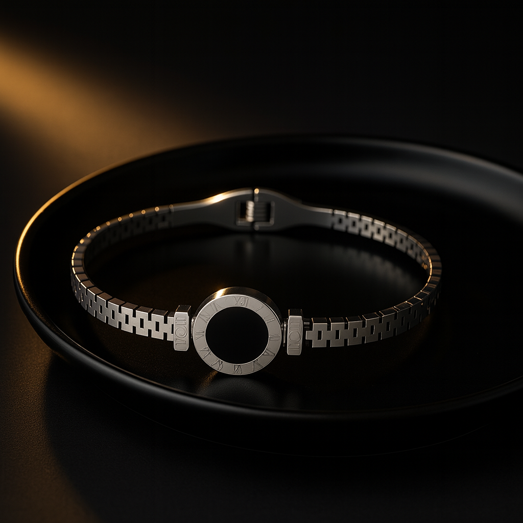 Silver Roman Dial Inspired Bracelet for Women | Anti Tarnish | Stainless Steel