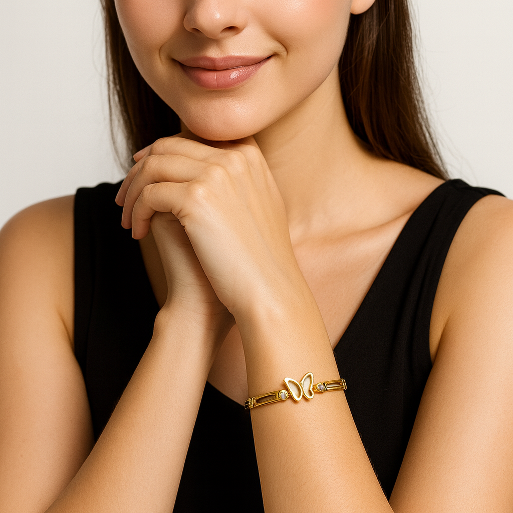 Elegant Butterfly Bracelet with Crystals for Women | Anti Tarnish | Stainless Steel
