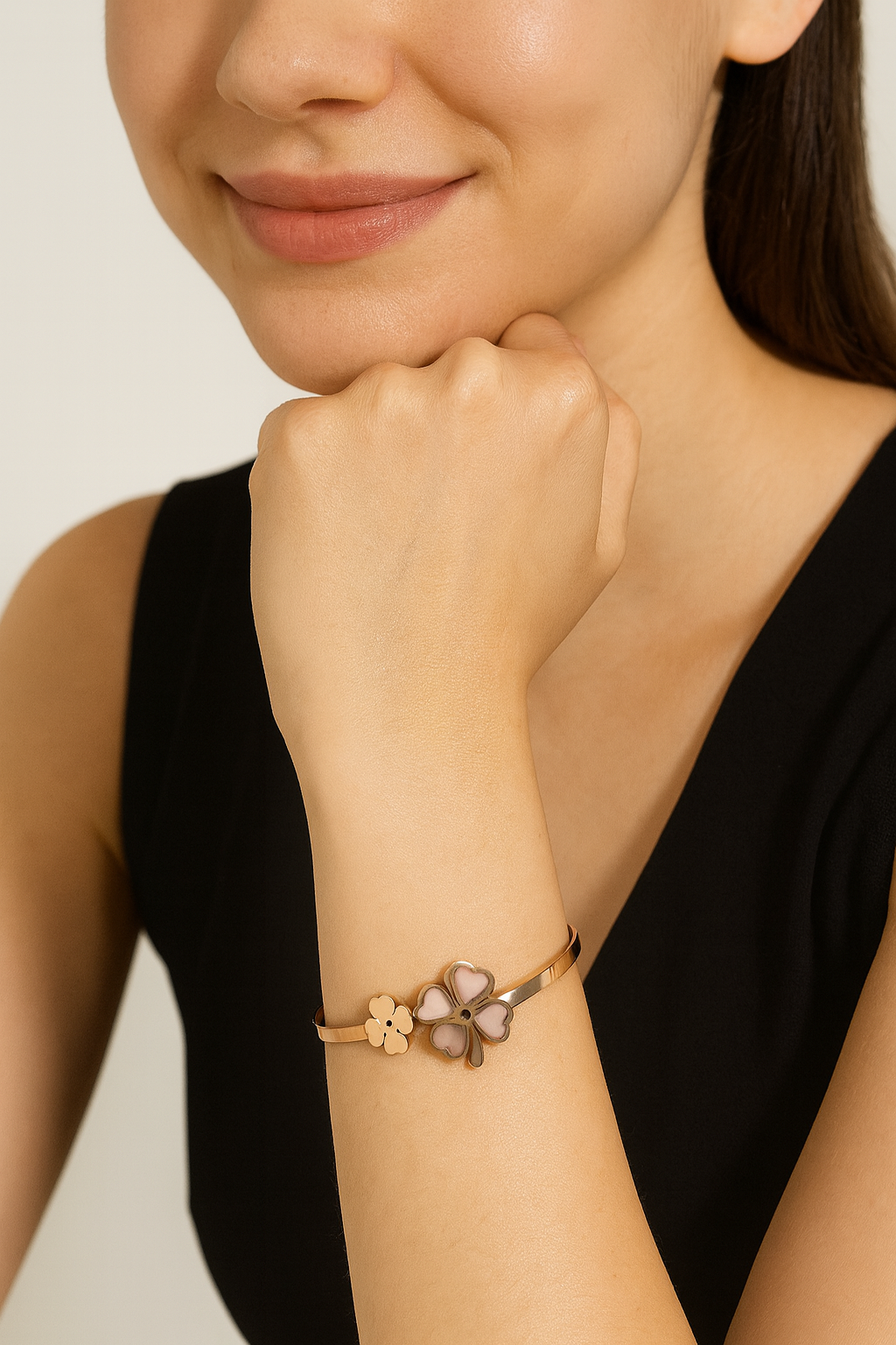 Gold Clover Charm Bracelet | Anti Tarnish | Stainless Steel