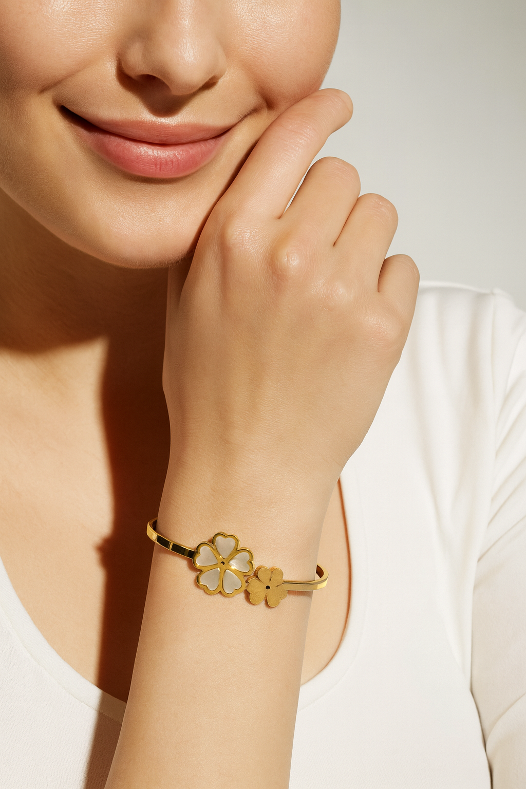 Gold Clover Charm Bracelet | Anti Tarnish | Stainless Steel