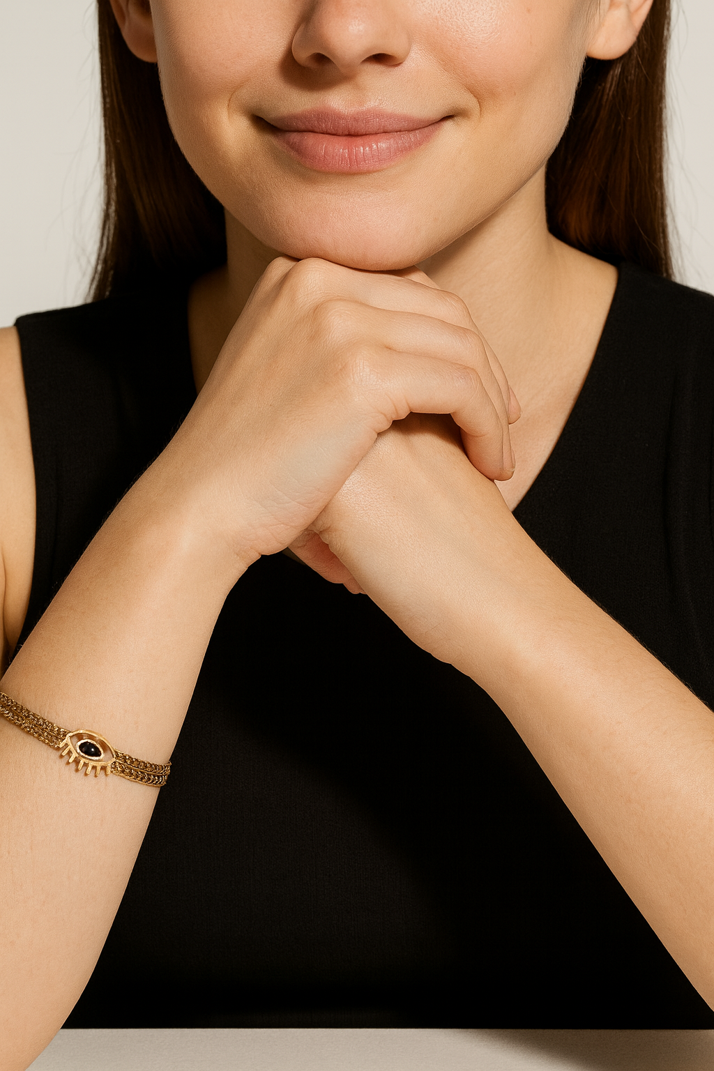 Gold Evil Eye Charm Bracelet | Anti Tarnish | Stainless Steel