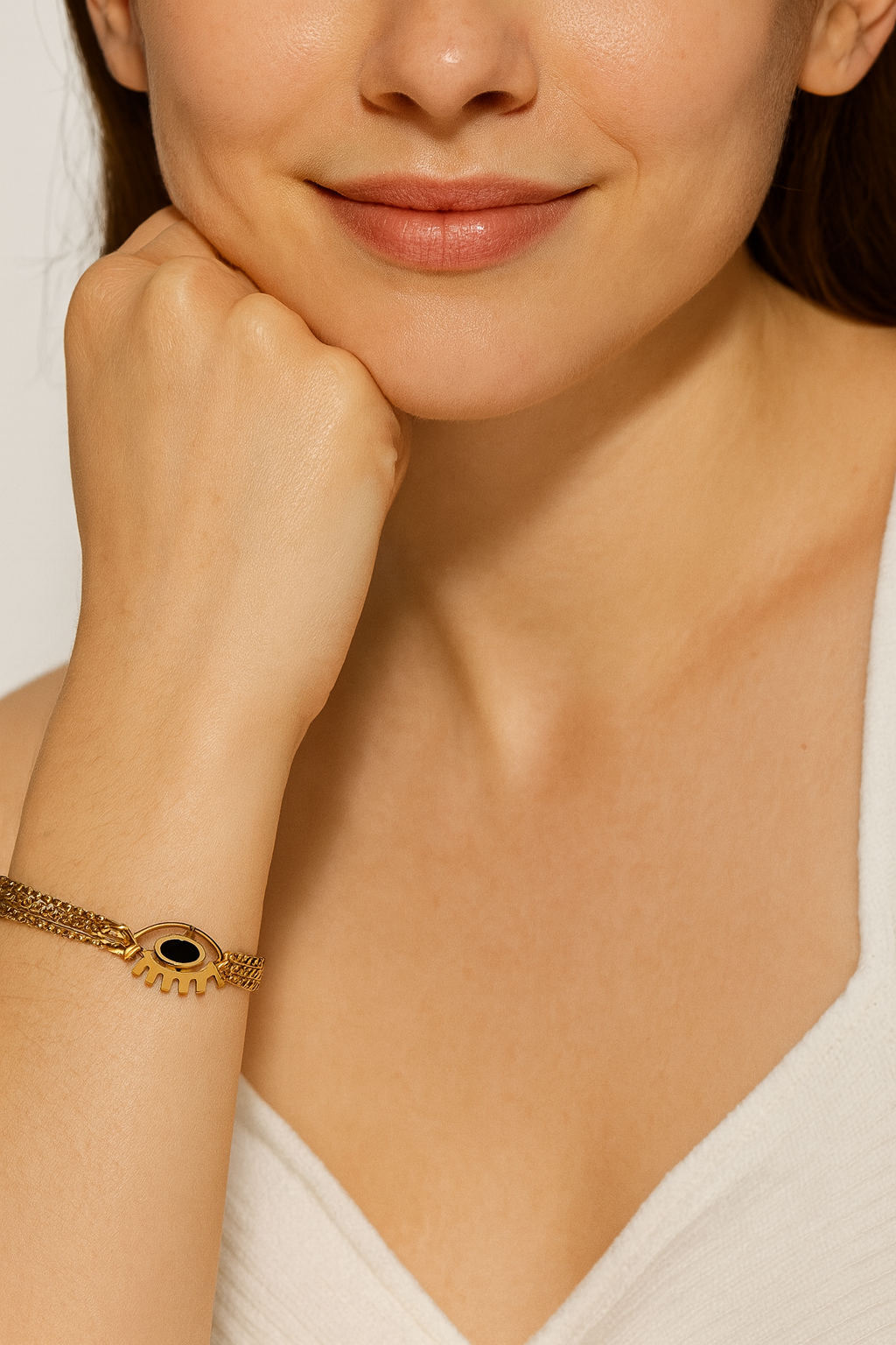 Gold Evil Eye Charm Bracelet | Anti Tarnish | Stainless Steel