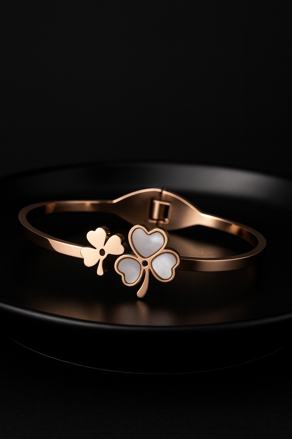 Rose Gold Clover Charm Bracelet | Anti Tarnish | Stainless Steel