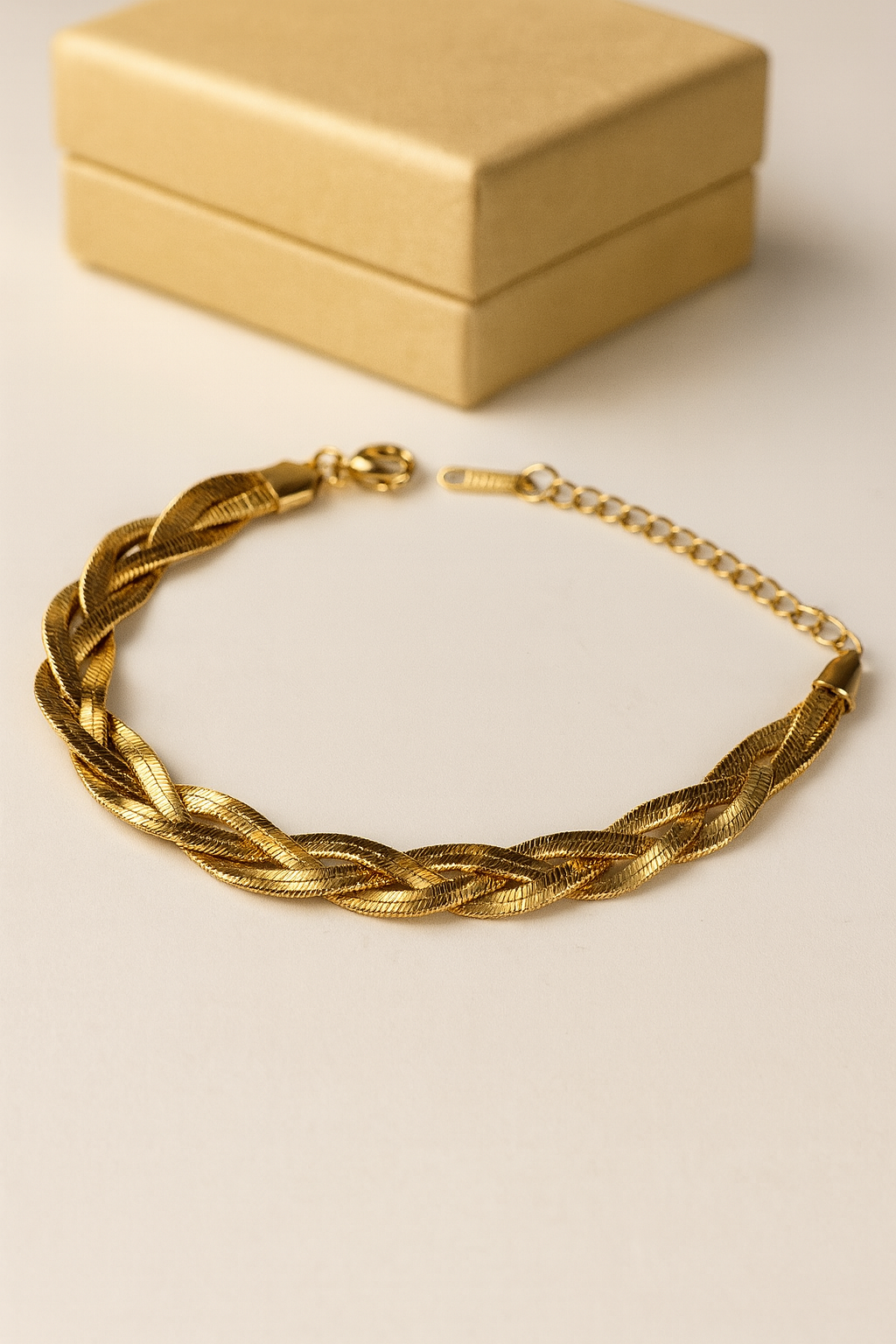 Gold Braided Chain Bracelet for Women | Anti Tarnish | Stainless Steel