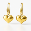 Golden Heart Drop Earrings | Anti Tarnish | Stainless Steel
