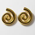 Golden Spiral Statement Earrings | Anti Tarnish | Stainless Steel