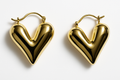 Golden Puffy Heart Hoop Earrings | Anti Tarnish | Stainless Steel