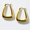 Golden Modern Hoop Earrings | Anti Tarnish | Stainless Steel
