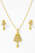 Elegant Gold Plated Pendant Necklace & Earrings Set | Traditional Ethnic Jewelry