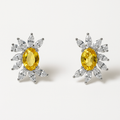Sunflower Yellow Crystal Stud Earrings | Anti Tarnish | Stainless Steel