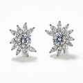 Floral Crystal Cluster Stud Earrings | Anti Tarnish | Stainless Steel